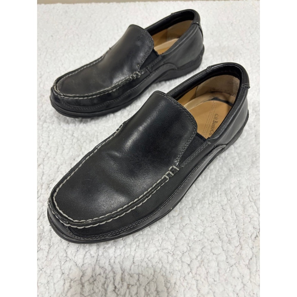 G.H.‎ Bass & Co. Mens 10M Black Leather Loafers Slip On Shoes Casual Preppy